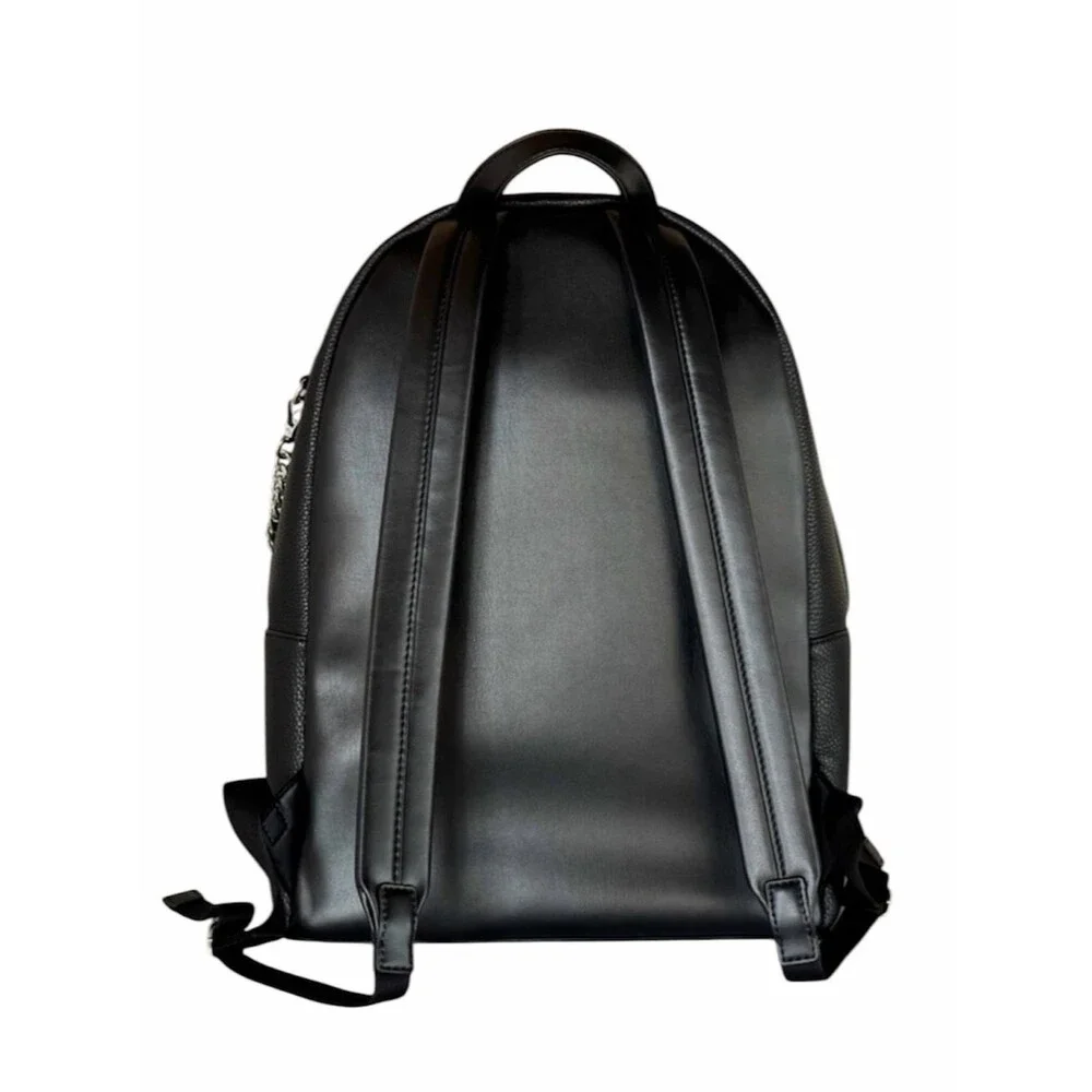 Michael Kors Slater Large Pebbled Leather Chain Backpack Black NWT MK⁠